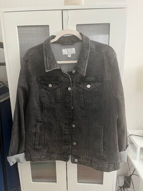 Time and Tru Black Washed Denim Jacket
